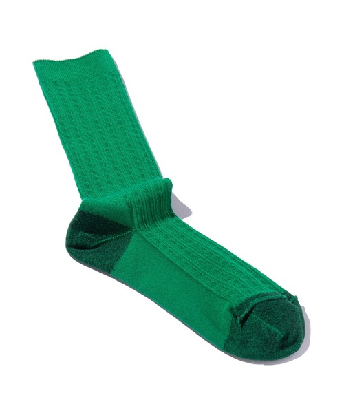 YUQRI（ユクリ）の「【YUQRI】tiny cable（ソックス/靴下・メンズ・グリーン/オフホワイト/チャコールグレー/ブルー/ブラック・S/M）」の13枚目の写真