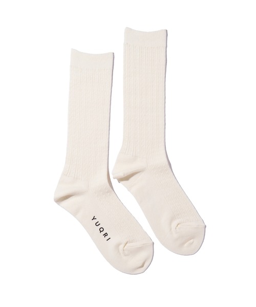 YUQRI（ユクリ）の「【YUQRI】tiny cable（ソックス/靴下・メンズ・グリーン/オフホワイト/チャコールグレー/ブルー/ブラック・S/M）」の20枚目の写真