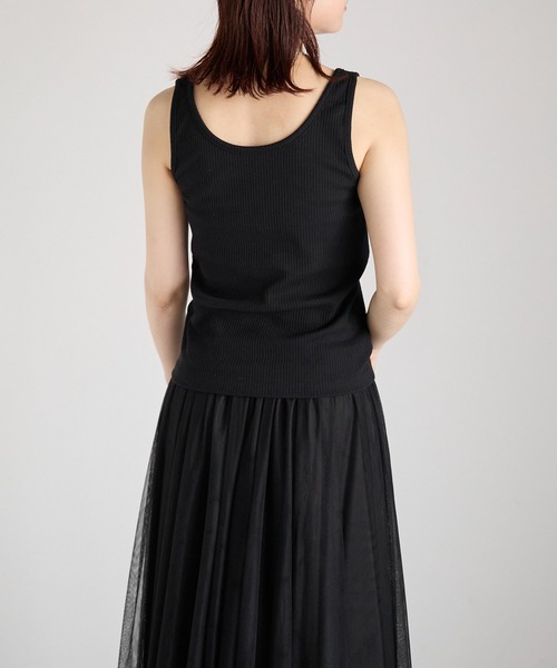 Fizz(フィズ)の「【Fizz/フィズ】 前後2Way リブタンクトップ(タンクトップ・レディース・ブラック/ホワイト×ブラック/ホワイト/グレイッシュベージュ・FREE)」の13枚目の写真