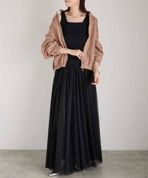 Fizz(フィズ)の「【Fizz/フィズ】 前後2Way リブタンクトップ(タンクトップ・レディース・ブラック/ホワイト×ブラック/ホワイト/グレイッシュベージュ・FREE)」の15枚目の写真