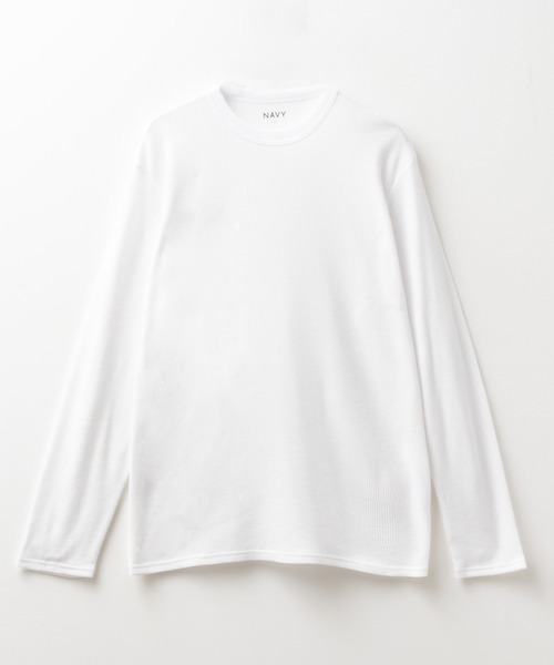NAVY（ネイビー）の「【速乾 抗菌防臭】NAVY ベーシック ワッフル クルーネック長袖Tシャツ ロンT（Tシャツ/カットソー・メンズ・ブラック/グレー/ホワイト/ネイビー・S/M/L/XL/XXL）」の5枚目の写真