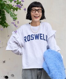 FREAK'S STORE | リメイク風 袖フリル ロゴスウェット(スウェット)