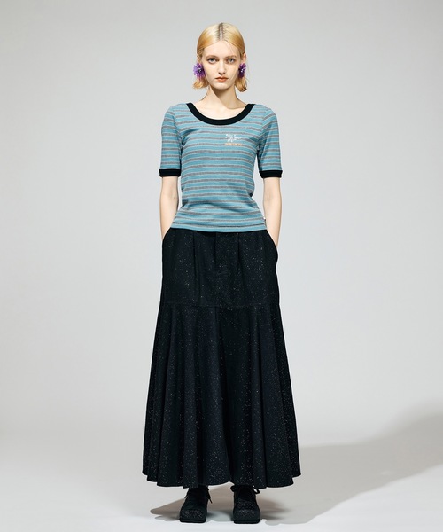 NON TOKYO（ノントーキョー）の「LAME DENIM FLARE SKIRT（スカート・レディース・グリーン/インディゴブルー/ブラック・2/1）」の13枚目の写真
