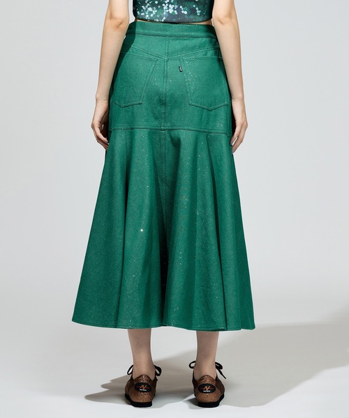 NON TOKYO（ノントーキョー）の「LAME DENIM FLARE SKIRT（スカート・レディース・グリーン/インディゴブルー/ブラック・2/1）」の22枚目の写真