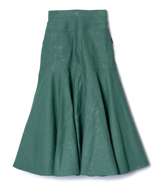 NON TOKYO（ノントーキョー）の「LAME DENIM FLARE SKIRT（スカート・レディース・グリーン/インディゴブルー/ブラック・2/1）」の6枚目の写真