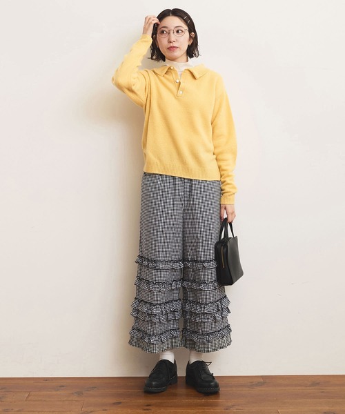 fig Ｌondon（フィグロンドン）の「AIRLYS knit polo（ニット/セーター・レディース・ブラック/レッド/イエロー・FREE）」の6枚目の写真