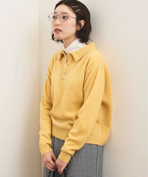 fig Ｌondon（フィグロンドン）の「AIRLYS knit polo（ニット/セーター・レディース・ブラック/レッド/イエロー・FREE）」の9枚目の写真
