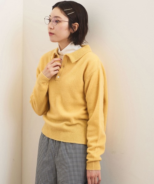 fig Ｌondon（フィグロンドン）の「AIRLYS knit polo（ニット/セーター・レディース・ブラック/レッド/イエロー・FREE）」の10枚目の写真