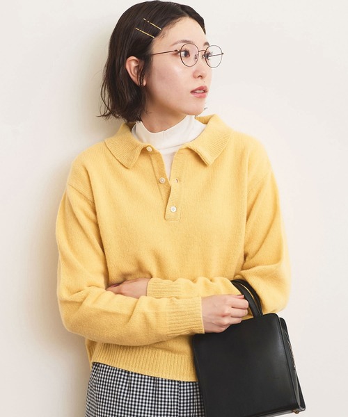 fig Ｌondon（フィグロンドン）の「AIRLYS knit polo（ニット/セーター・レディース・ブラック/レッド/イエロー・FREE）」の11枚目の写真