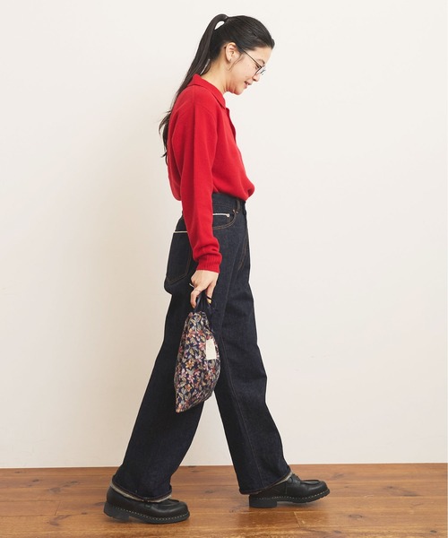 fig Ｌondon（フィグロンドン）の「AIRLYS knit polo（ニット/セーター・レディース・ブラック/レッド/イエロー・FREE）」の5枚目の写真