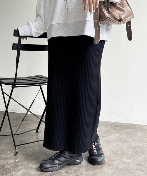 CPCM(シーピーシーエム)の「しっかりリブナロースカート(スカート・レディース・チャコールグレー/アイボリー/ブラック/オレンジ・SMALL/MEDIUM)」の20枚目の写真