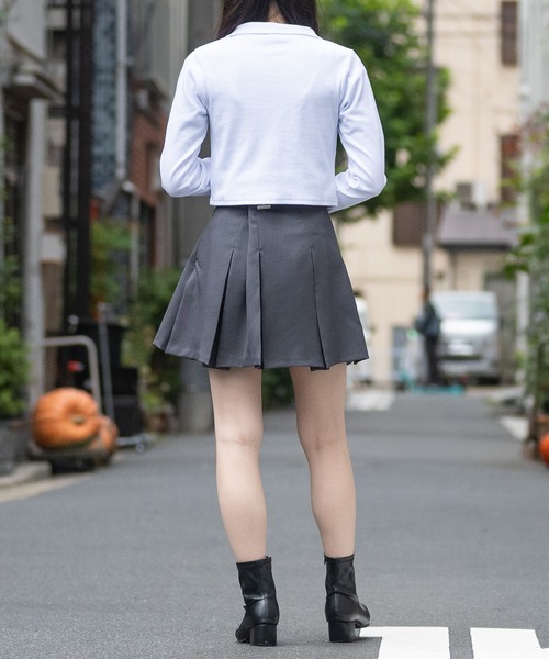 STARTER BLACK LABEL（スターターブラックレーベル）の「【t】〔STARTER BLACK LABEL〕テレコフルジップ ショート丈 スタンドネックジャケット（ニット/セーター・レディース・ブラック/カーキ/チャコールグレー/ホワイト・MEDIUM/LARGE）」の15枚目の写真