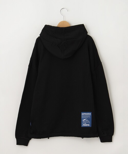 &Bridge(アンドブリッジ)の「HIPANDA(ハイパンダ) ダメージ加工パーカー(パーカー・メンズ・ブラック・01/02)」の3枚目の写真