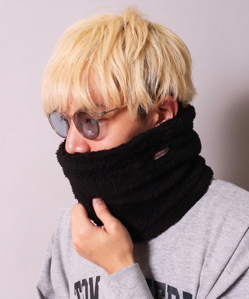 COLEMAN（コールマン）の「(LF)【Coleman】ボア フリース ネックウォーマー（ネックウォーマー/スヌード・メンズ・ブラック/アイボリー/オリーブ/グレイッシュベージュ/テラコッタ・ONE SIZE）」の2枚目の写真