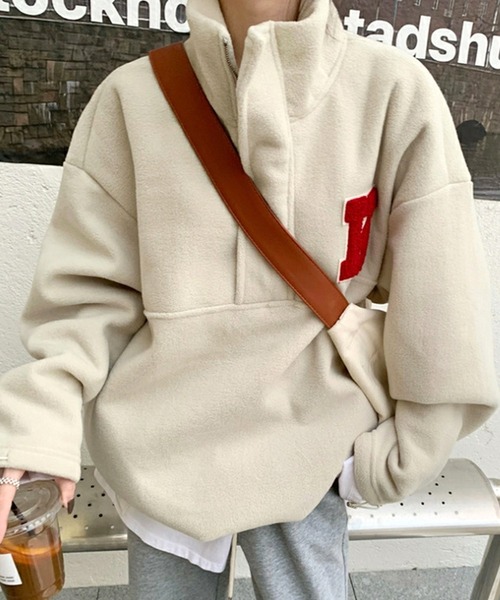 Sibra(シブラ)の「ハーフジップボアトレーナー(パーカー・レディース・アイボリー/グリーン・M)」の15枚目の写真