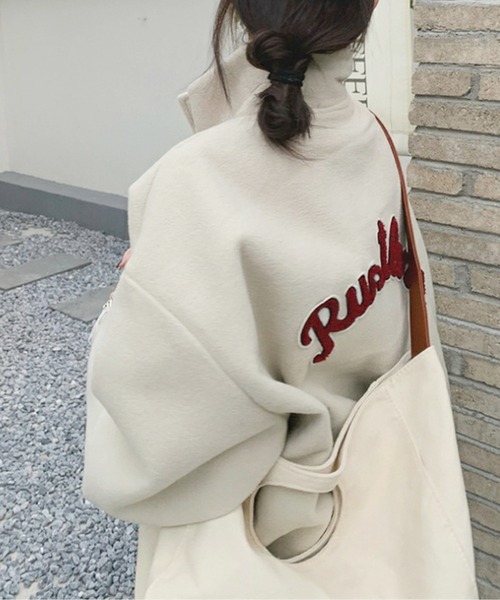 Sibra(シブラ)の「ハーフジップボアトレーナー(パーカー・レディース・アイボリー/グリーン・M)」の13枚目の写真