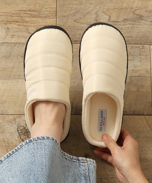 U.S. POLO ASSN.（ユーエスポロアッスン）の「【U.S. POLO ASSN./ユーエスポロアッスン】 フリースライニング モックシューズ　Women（スリッポン・レディース・ブラック/カーキ/ライトベージュ・23.0cm/24.0cm/25.0cm）」の5枚目の写真