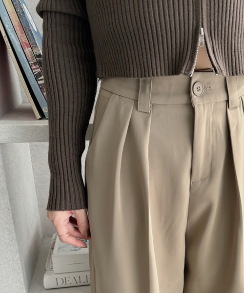 Ada.（エイダ）の「太めのウエストベルトがアクセント！ 2タック スラックス（スラックス・レディース・ブラック/グレー/ベージュ・M/L）」の8枚目の写真
