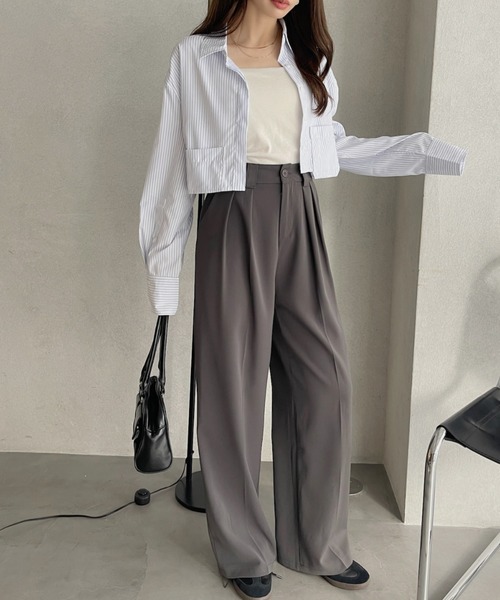 Ada.（エイダ）の「太めのウエストベルトがアクセント！ 2タック スラックス（スラックス・レディース・ブラック/グレー/ベージュ・M/L）」の10枚目の写真