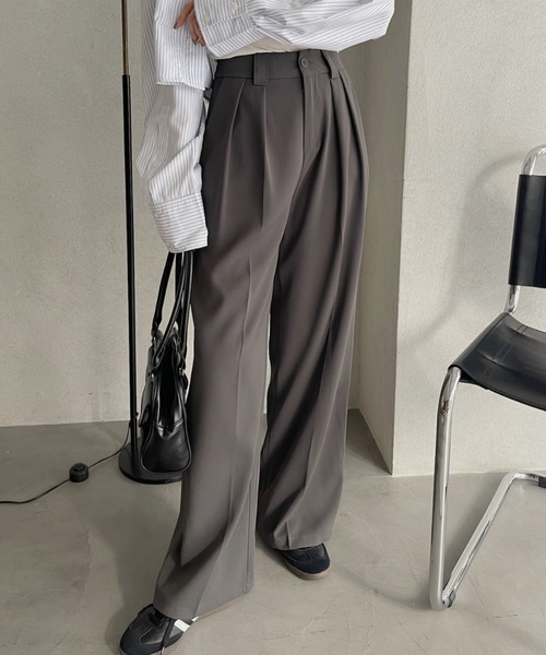 Ada.（エイダ）の「太めのウエストベルトがアクセント！ 2タック スラックス（スラックス・レディース・ブラック/グレー/ベージュ・M/L）」の11枚目の写真