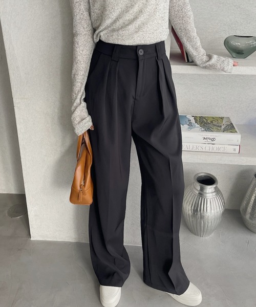 セール】太めのウエストベルトがアクセント！ 2タック スラックス