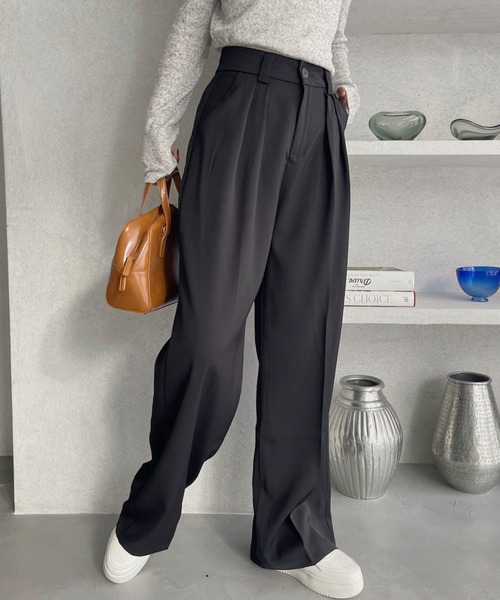 Ada.（エイダ）の「太めのウエストベルトがアクセント！ 2タック スラックス（スラックス・レディース・ブラック/グレー/ベージュ・M/L）」の17枚目の写真