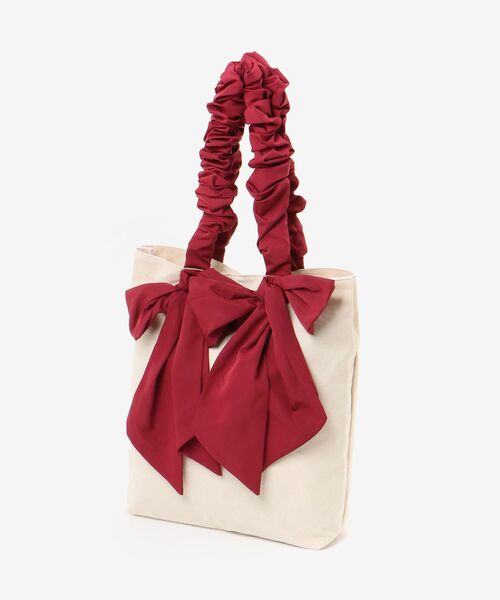 MAJESTIC LEGON(マジェスティックレゴン)の「ギャザーハンドルリボントート(トートバッグ・レディース・ブラック/ボルドー・FREE)」の8枚目の写真