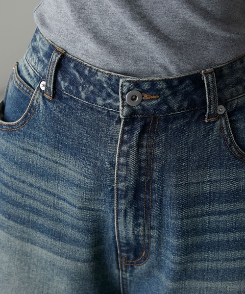 forksy.（フォルクシー）の「【forksy.】ヴィンテージライクハーフデニムパンツ（デニムパンツ・レディース・ブラック/インディゴブルー/ブルー・M/L）」の11枚目の写真