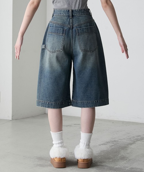 forksy.（フォルクシー）の「【forksy.】ヴィンテージライクハーフデニムパンツ（デニムパンツ・レディース・ブラック/インディゴブルー/ブルー・M/L）」の19枚目の写真