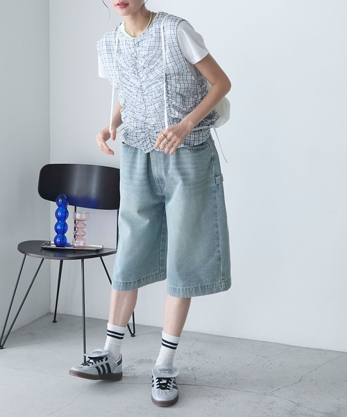 mane:ハーフパンツ【ヴィンテージタグ付き】 受注販売 高機能Dカン付き フル刺繍EMハーフパンツ - 大阪