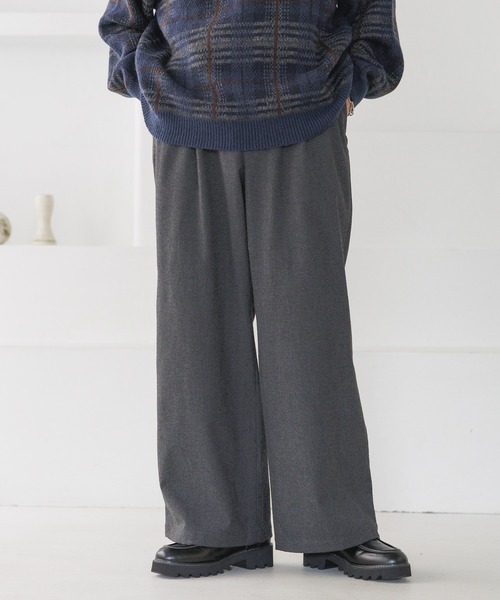 RAGEBLUE（レイジブルー）の「起毛TR/ストレッチ/バギーワイドストレートスラックス（スラックス・メンズ・ブラック/ブラック系その他/オフホワイト/グレー/グリーン系その他/ブラウン・SMALL/MEDIUM/LARGE）」の5枚目の写真