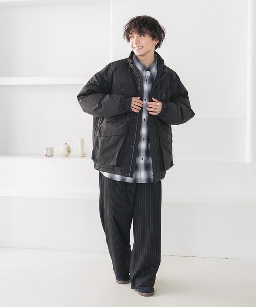 セール】起毛TR/ストレッチ/バギーワイドストレートスラックス