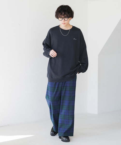 セール】起毛TR/ストレッチ/バギーワイドストレートスラックス