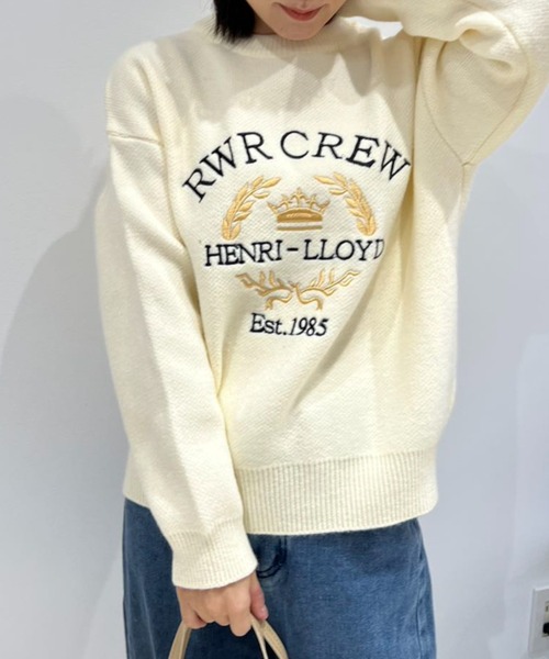 mebole(メボレ)の「クラウン刺繍ニット(ニット/セーター・レディース・ネイビー/グレー/アイボリー・FREE)」の6枚目の写真