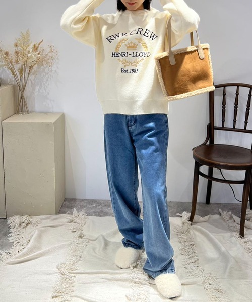 mebole(メボレ)の「クラウン刺繍ニット(ニット/セーター・レディース・ネイビー/グレー/アイボリー・FREE)」の16枚目の写真