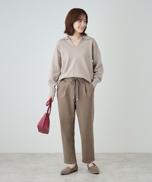 SHOO・LA・RUE(シューラルー)の「◆【SHOO WARM】あったか裏起毛 ふわふわもちもち ストレッチ テーパードパンツ(その他パンツ・レディース・ダークグレー/アイボリー/ブラック/ブラウン系・01/02/03/04)」の11枚目の写真