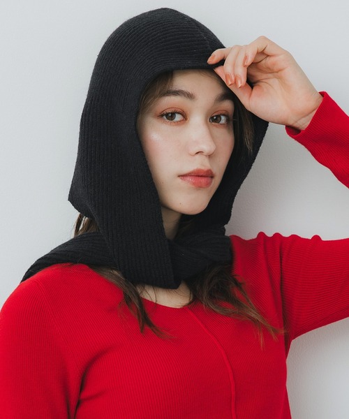 coca（coca）（コカ）の「フードマフラー（マフラー・レディース・チャコール/ブラック・ONE SIZE）」の9枚目の写真