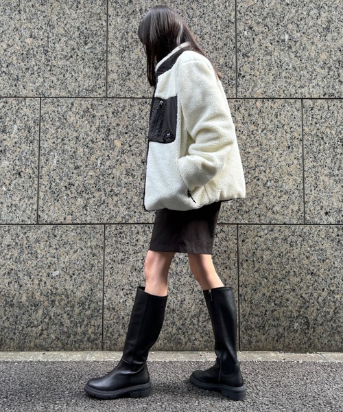 Scrap Book(スクラップブック)の「◆WEB限定 展開◆【TAION】R/S SOFT BOA + LIGHT DOWN HI NECK JACKET(ダウンジャケット/コート・レディース・ホワイト系その他/ブラック・FREE)」の3枚目の写真