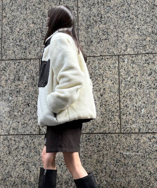Scrap Book(スクラップブック)の「◆WEB限定 展開◆【TAION】R/S SOFT BOA + LIGHT DOWN HI NECK JACKET(ダウンジャケット/コート・レディース・ホワイト系その他/ブラック・FREE)」の4枚目の写真