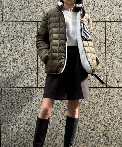 Scrap Book(スクラップブック)の「◆WEB限定 展開◆【TAION】R/S SOFT BOA + LIGHT DOWN HI NECK JACKET(ダウンジャケット/コート・レディース・ホワイト系その他/ブラック・FREE)」の5枚目の写真