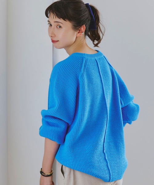 studio CLIP（スタディオクリップ）の「【3シーズンシリーズ】7ゲージ畔編コクーンプルオーバー[プラスサイズあり]（ニット/セーター・レディース・オフホワイト/ブルー/ネイビー/オレンジ/ライトグリーン・FREE）」の10枚目の写真