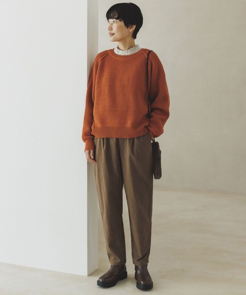 studio CLIP（スタディオクリップ）の「【3シーズンシリーズ】7ゲージ畔編コクーンプルオーバー[プラスサイズあり]（ニット/セーター・レディース・オフホワイト/ブルー/ネイビー/オレンジ/ライトグリーン・FREE）」の13枚目の写真