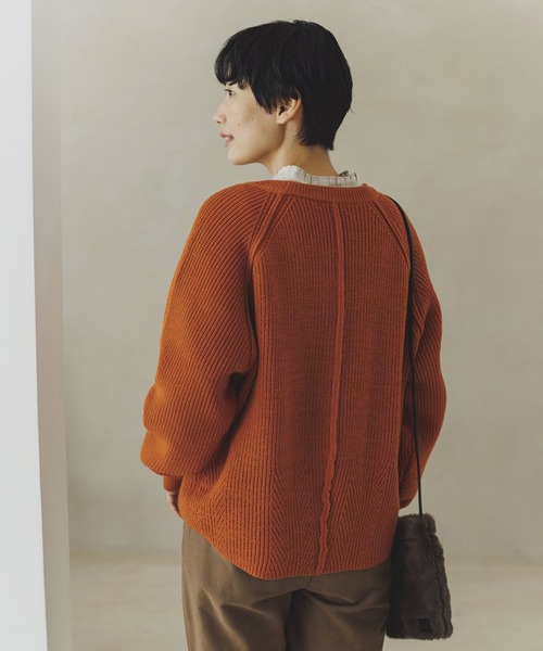 studio CLIP（スタディオクリップ）の「【3シーズンシリーズ】7ゲージ畔編コクーンプルオーバー[プラスサイズあり]（ニット/セーター・レディース・オフホワイト/ブルー/ネイビー/オレンジ/ライトグリーン・FREE）」の15枚目の写真