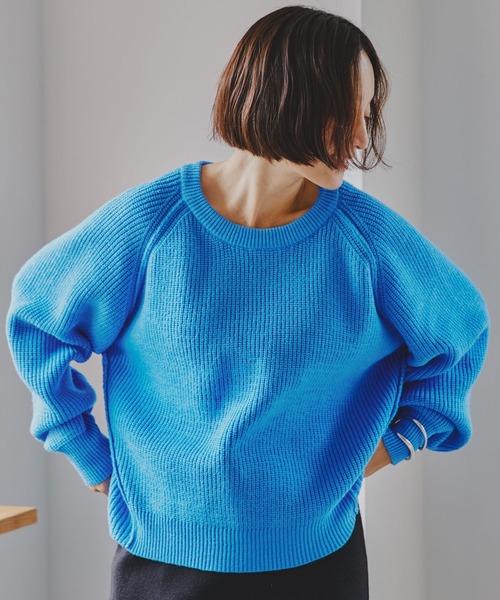 studio CLIP（スタディオクリップ）の「【3シーズンシリーズ】7ゲージ畔編コクーンプルオーバー[プラスサイズあり]（ニット/セーター・レディース・オフホワイト/ブルー/ネイビー/オレンジ/ライトグリーン・FREE）」の6枚目の写真