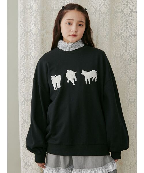 merry jenny（メリージェニー）の「モコモコひつじスウェット（スウェット・レディース・ベージュ/ブラック/グレー・FREE）」の13枚目の写真