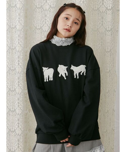 merry jenny（メリージェニー）の「モコモコひつじスウェット（スウェット・レディース・ベージュ/ブラック/グレー・FREE）」の14枚目の写真