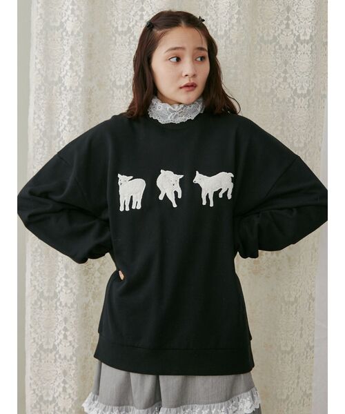 merry jenny（メリージェニー）の「モコモコひつじスウェット（スウェット・レディース・ベージュ/ブラック/グレー・FREE）」の15枚目の写真