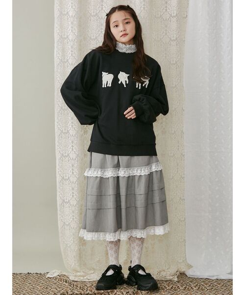 merry jenny（メリージェニー）の「モコモコひつじスウェット（スウェット・レディース・ベージュ/ブラック/グレー・FREE）」の17枚目の写真