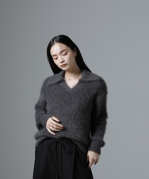 NANO universe（ナノユニバース）の「衿付きヘアリーニットプルオーバー（ニット/セーター）」