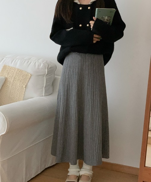 ソフトプリーツAラインニットスカート（スカート）｜Diosfront（ディオスフロント）
